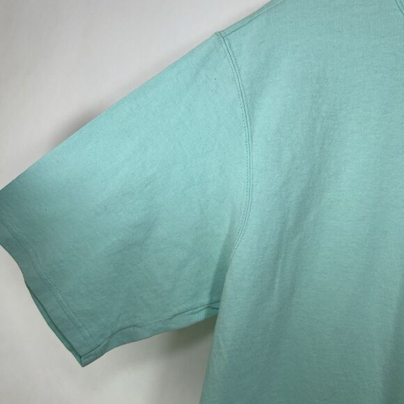 Champion T Shirt Mens Size XL Light Blue Big Patch Logo Short Sleeve EUC - Picture 6 of 11